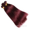 Großhandel Burgunderrot 100% menschliches Haar Schuss Brasilianer farbig 99J Remy Haare Erweiterung Straight Jungfrau Günstige menschliche Haarbündel